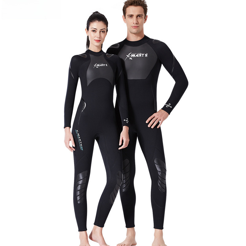 Dive&Sail New 3mm Wetsuit Men's One-Piece Warm Wetsuit Women's Long-Sleeved Cold-Proof Snorkeling Winter Swimsuit