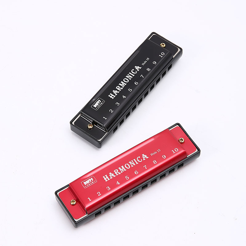 Ten-hole harmonica color 10-hole metal harmonica beginner student children men and women self-study entry harmonica instrument