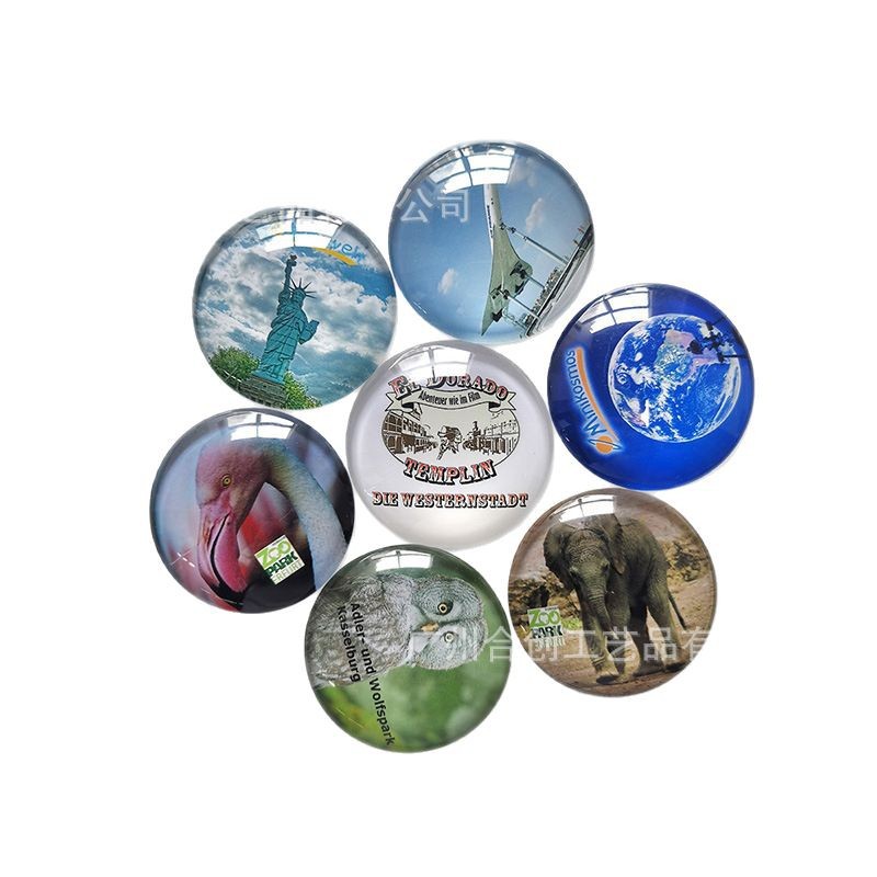 Refrigerator Magnet Photo Three-Dimensional Baby Crystal Glass Scenic Spot Commemorative Acrylic Magnetic Sticker Cultural and Creative Gift