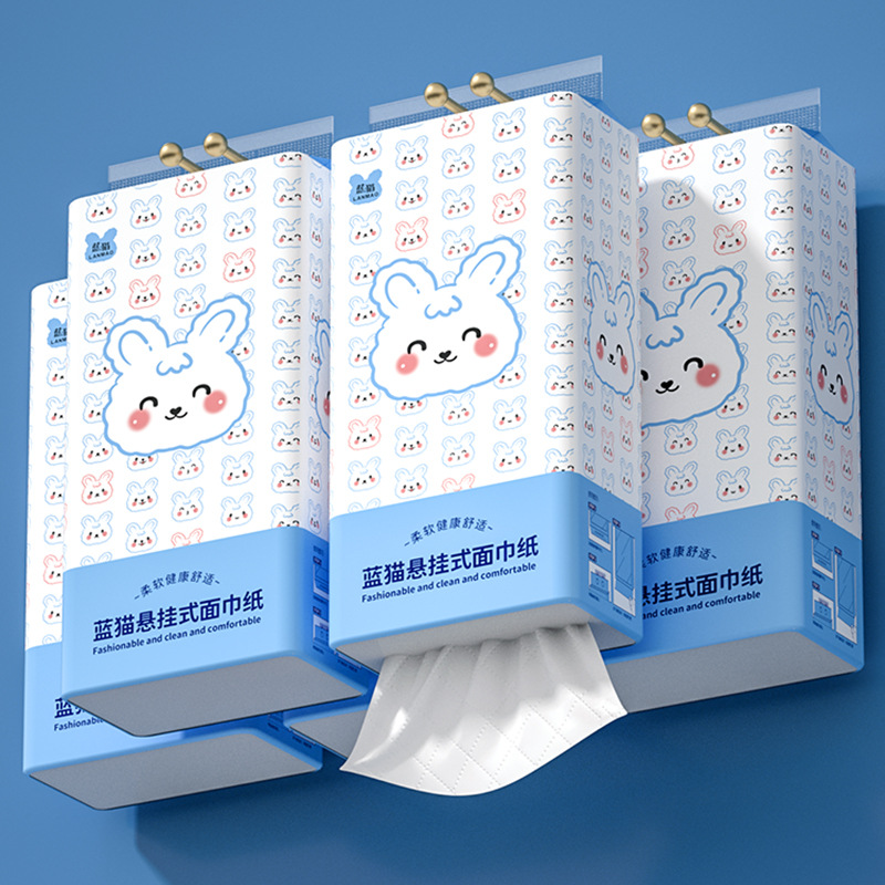 Blue Cat Drawable Paper Hanging Paper Towel affordable whole box household napkin kitchen toilet paper toilet paper