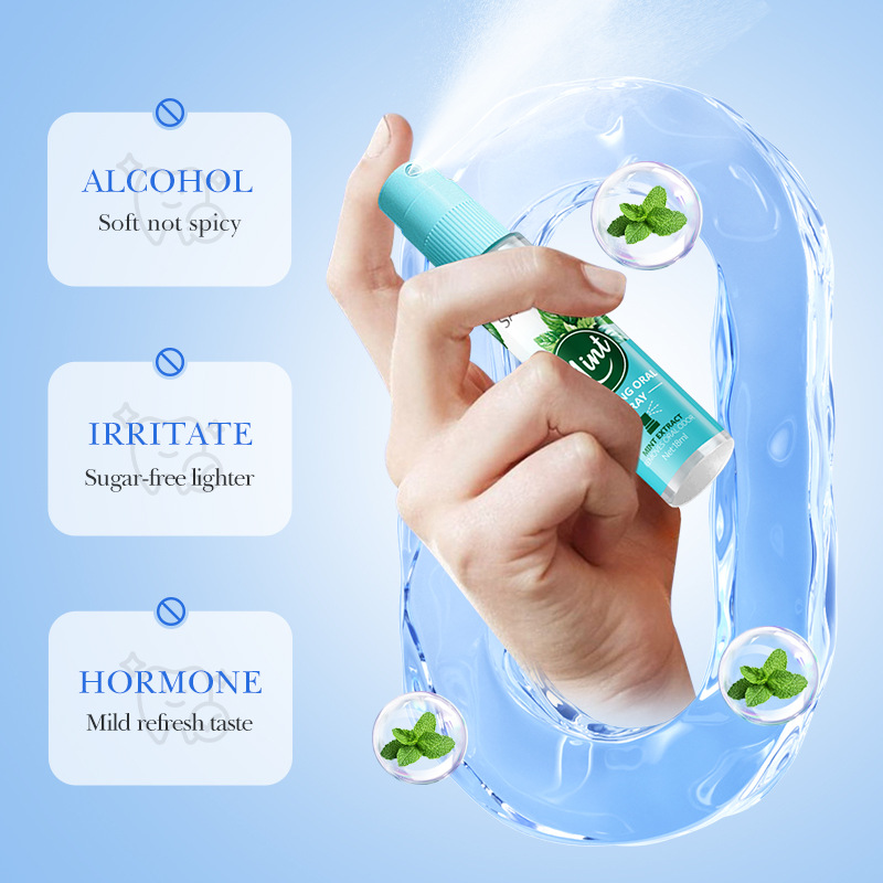English SADOER Mint Fresh Mouth Spray Fresh Tone Clean Taste Portable Mouth Spray Cross-border Foreign Trade