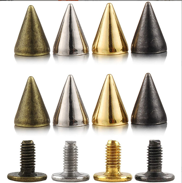 Bottom 7 × height 10mm pointed nail punk rivet bullet rivet tapered alloy screw base rivet manufacturer