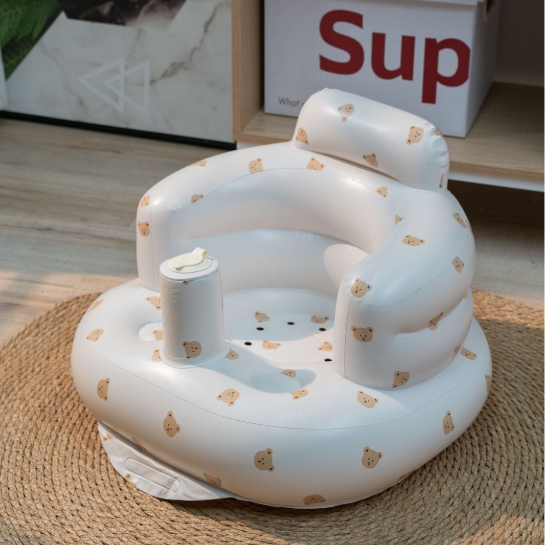 Cross-Border Factory Direct Sales Korean Inflatable Learning Chair Baby Indoor and Outdoor Foldable Portable Baby Bath Stool