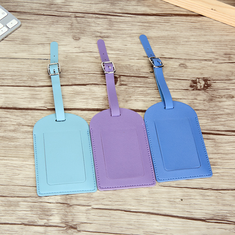 PU Luggage Tag Multicolor Aircraft Boarding Card Creative Suitcase Tag Check-in Leather Flip Luggage Tag