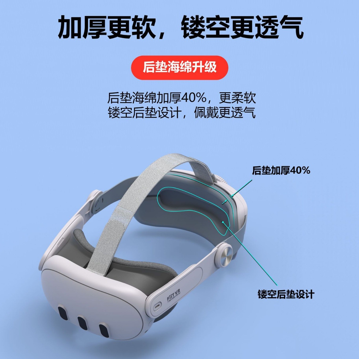 Fiit Vr T300Plus Is Suitable for Meta Quest 3 Head-Mounted Vr Accessories, Comfortable Original Q3 Head-Mounted Headphones