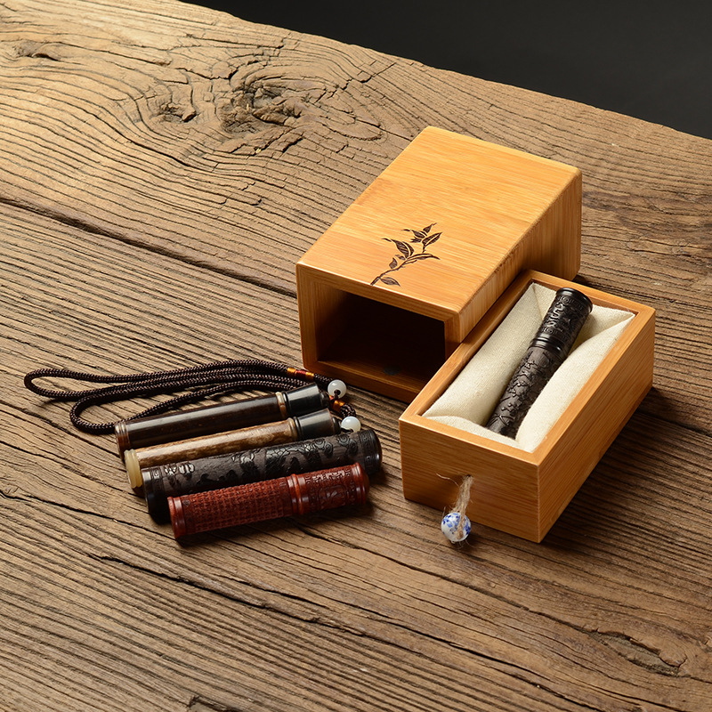 Drawer Bamboo Linen Lining Box Exquisite Seal Box Desktop Gift Storage Box Small Package Tea Gift Box Bamboo Packaging Box