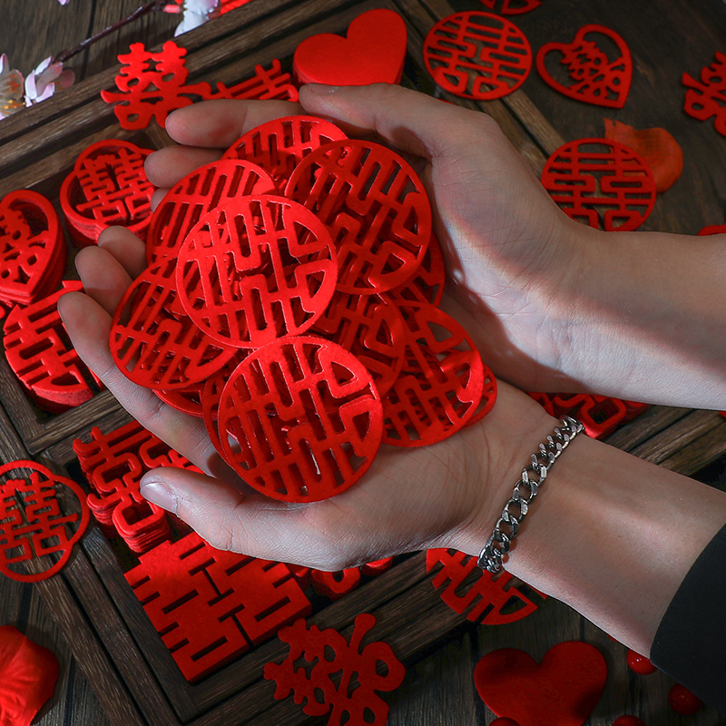 Комплект наклеек с двойным счастьем для украшения свадебной комнаты, празднования свадьбы, оптовые наклейки с двойным счастьем, большие золотые буквы