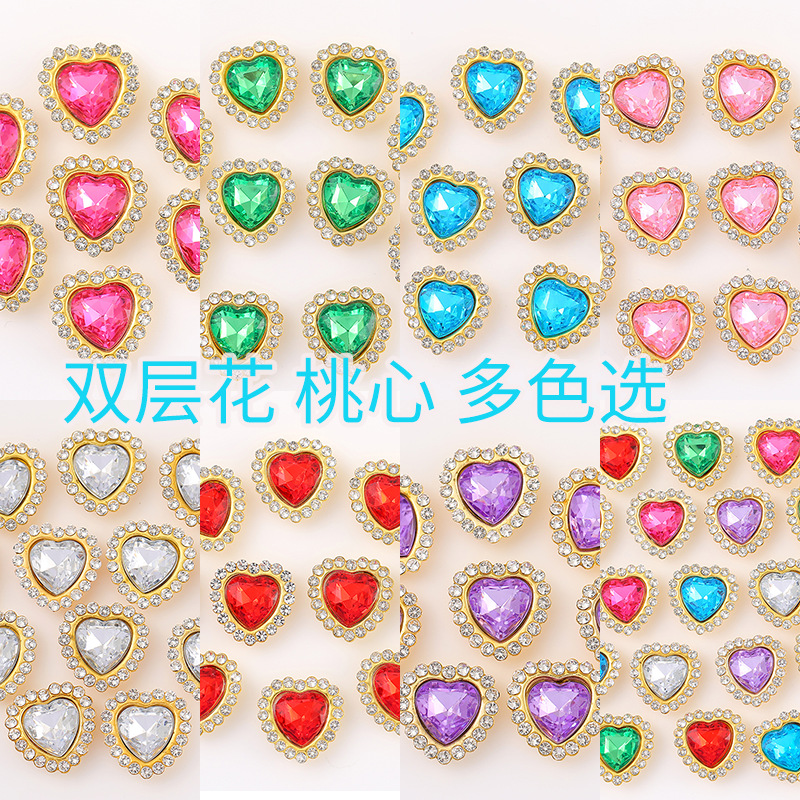 Двухслойный цветок в форме персика с ручной вышивкой из страз для свадебных платьев и аксессуаров