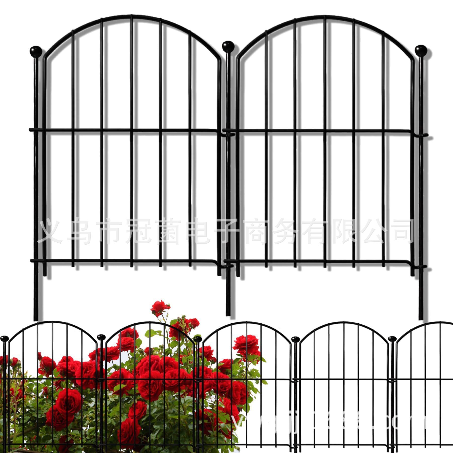 Cross-border decorative garden fence fence anti-rust metal non-digging animal barrier dog, arched flower bed edge