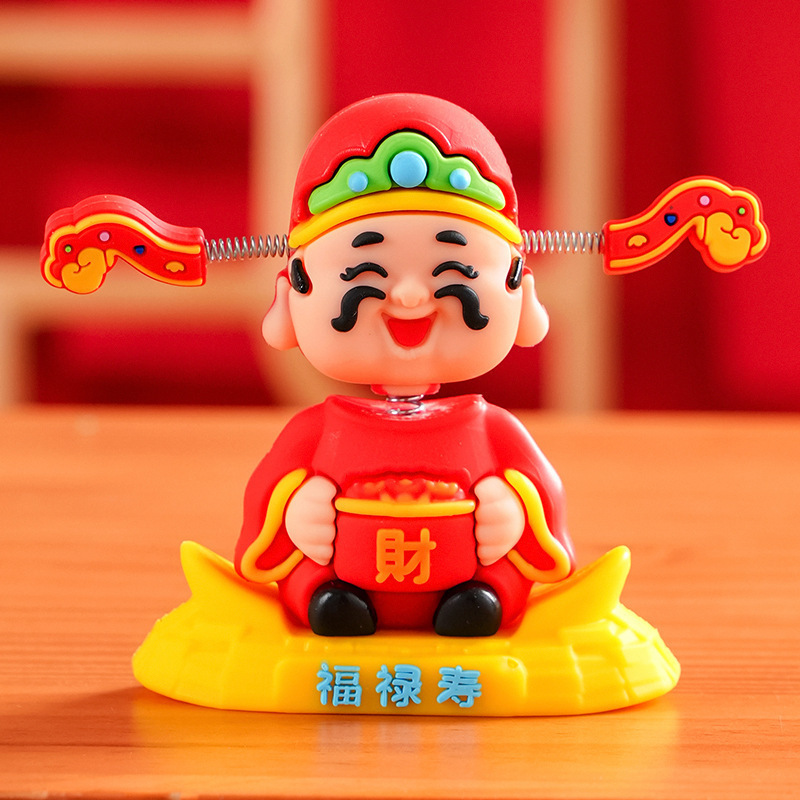 God of Wealth Small Ornaments Creative National Tide God of Wealth Shake Head Doll Office Desktop Decoration New Year Gift