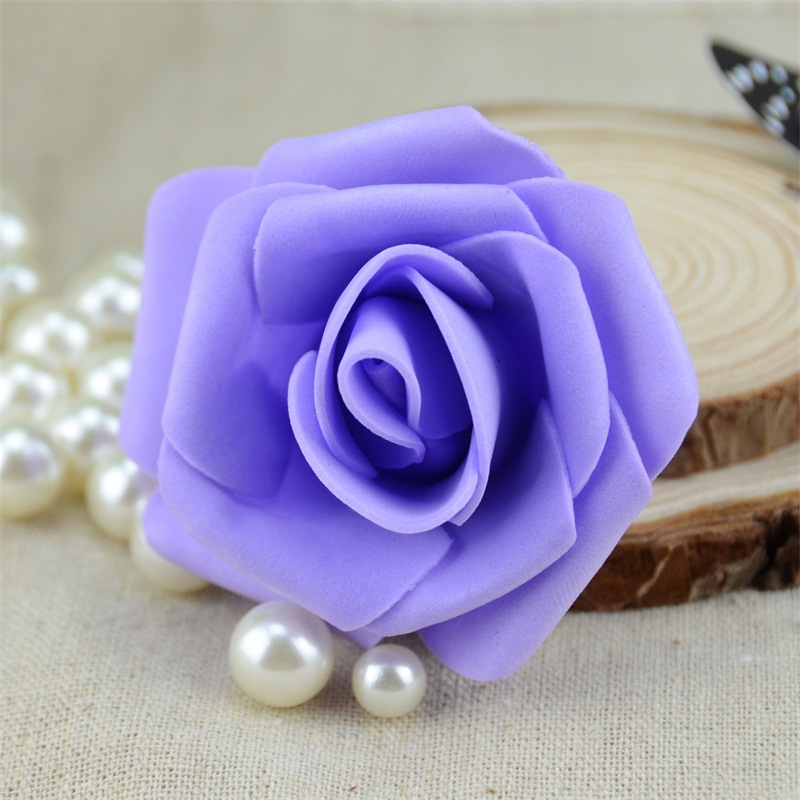 F 7cm Simulated Pe Rose Heads, Foam Roses for Chinese Valentine's Day, Wedding and Valentine's Day Bouquet Packaging