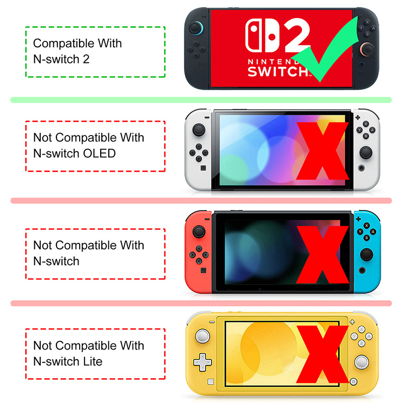For Nintendo Switch 2 Game Console Tempered Film Hd High Aluminum Ns2 Screen Glass Curved Edge Protective Film