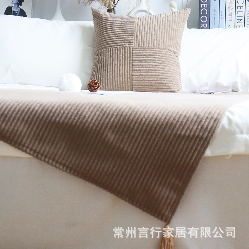 Simple Hotel and Hotel Bed Flag Bed Cover Pillow Towel Bed End Towel Homestay Sofa Cover Blanket Geometric Bed End Blanket Blanket Blanket Blanket