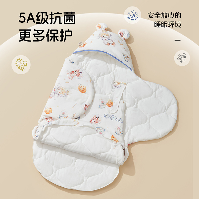 Спальный мешок Rouyun для младенцев, 100% хлопок, весна, осень и зима, утолщенное одноразовое анти-ударное одеяло