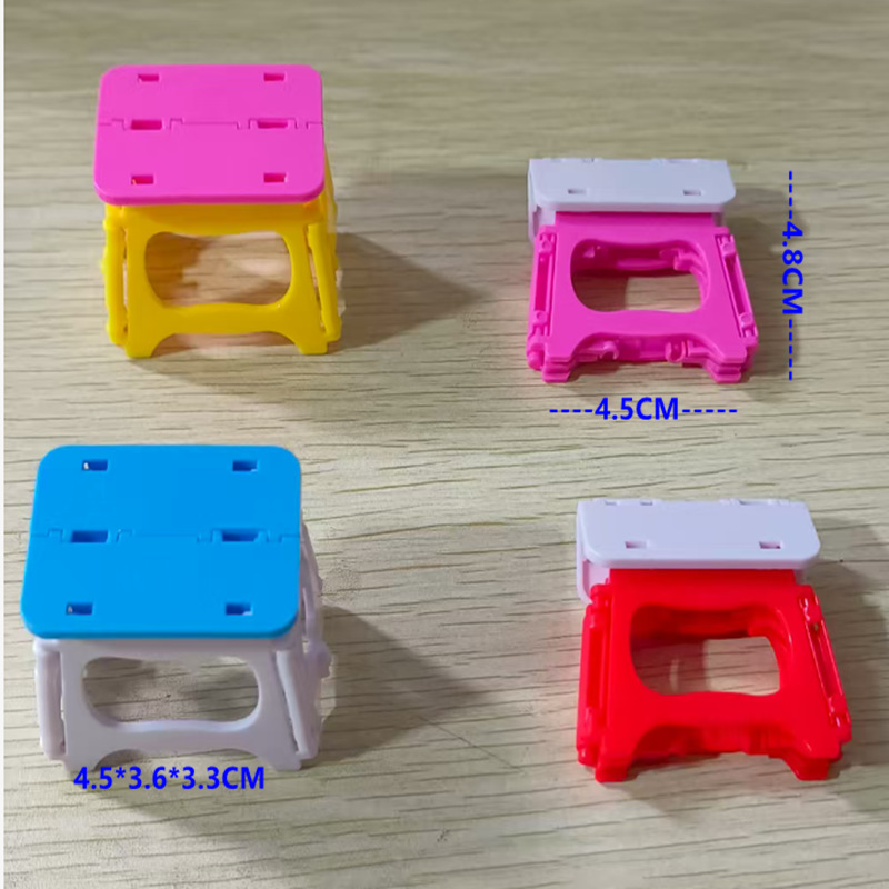 Miniature Artificial Foldableing Stool, Cute Shape, Doll House Prop Model, Kidsren's Scene Mini Ornaments