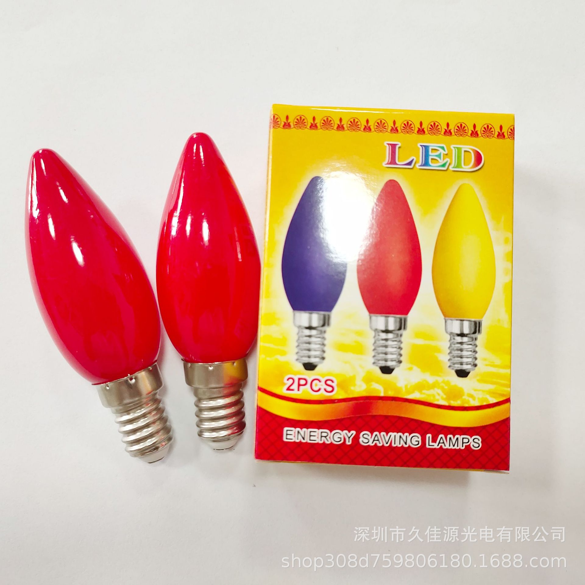 Led Shentai Bulb E14 E12 Red Candle God Buddha Lamp Wealth Lamp Pointed Bubble Buddha Bead Decorative Lamp Red Lamp