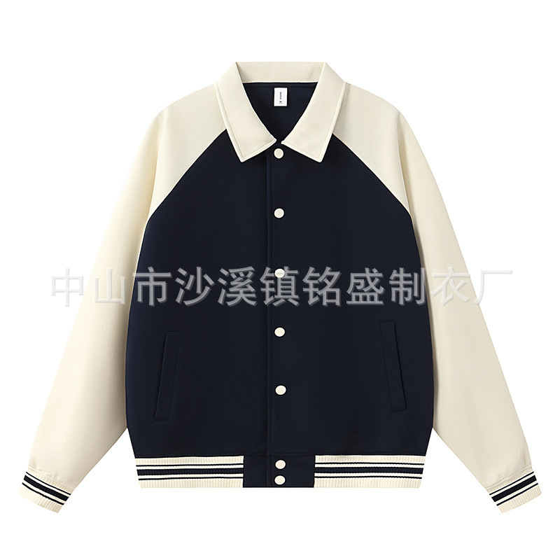 Heavyweight Color-Blocked Baseball Jacket with Custom Logo Printing for Men, New Autumn and Winter Style, College Casual Button-Down Cardigan Jacket
