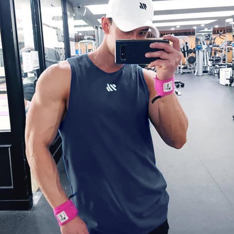 Muscle Fitness Brother Summer Men's Sports Top Casual Running Training Top Mesh Quick-drying Sleeveless Fitness Vest