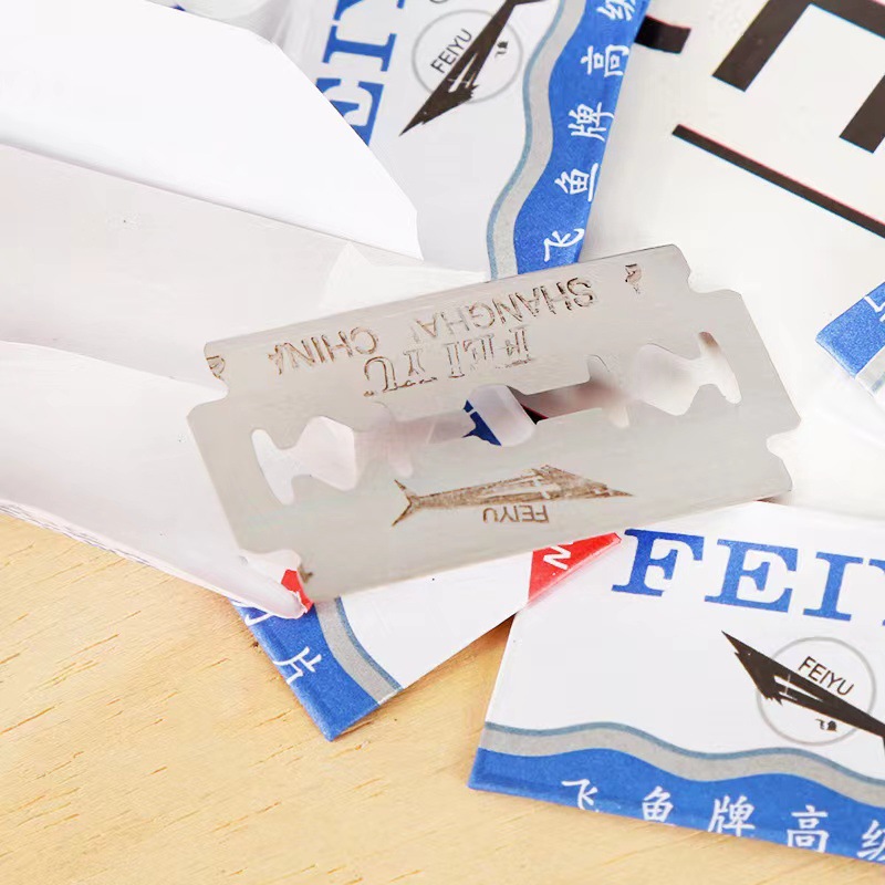 Razor Blade comb double-sided blade classic old-fashioned manual razor blade flying fish razor eyebrow trimmer blade