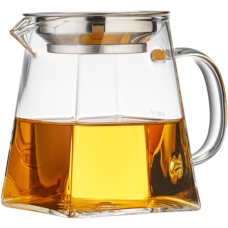 Transparent Sky Round Place Glass Public Cup Xiaoqing Orange Tea Leakage Tea Sea Tea Teaware Glass Pointed Mouth Pour Tea Public Cup