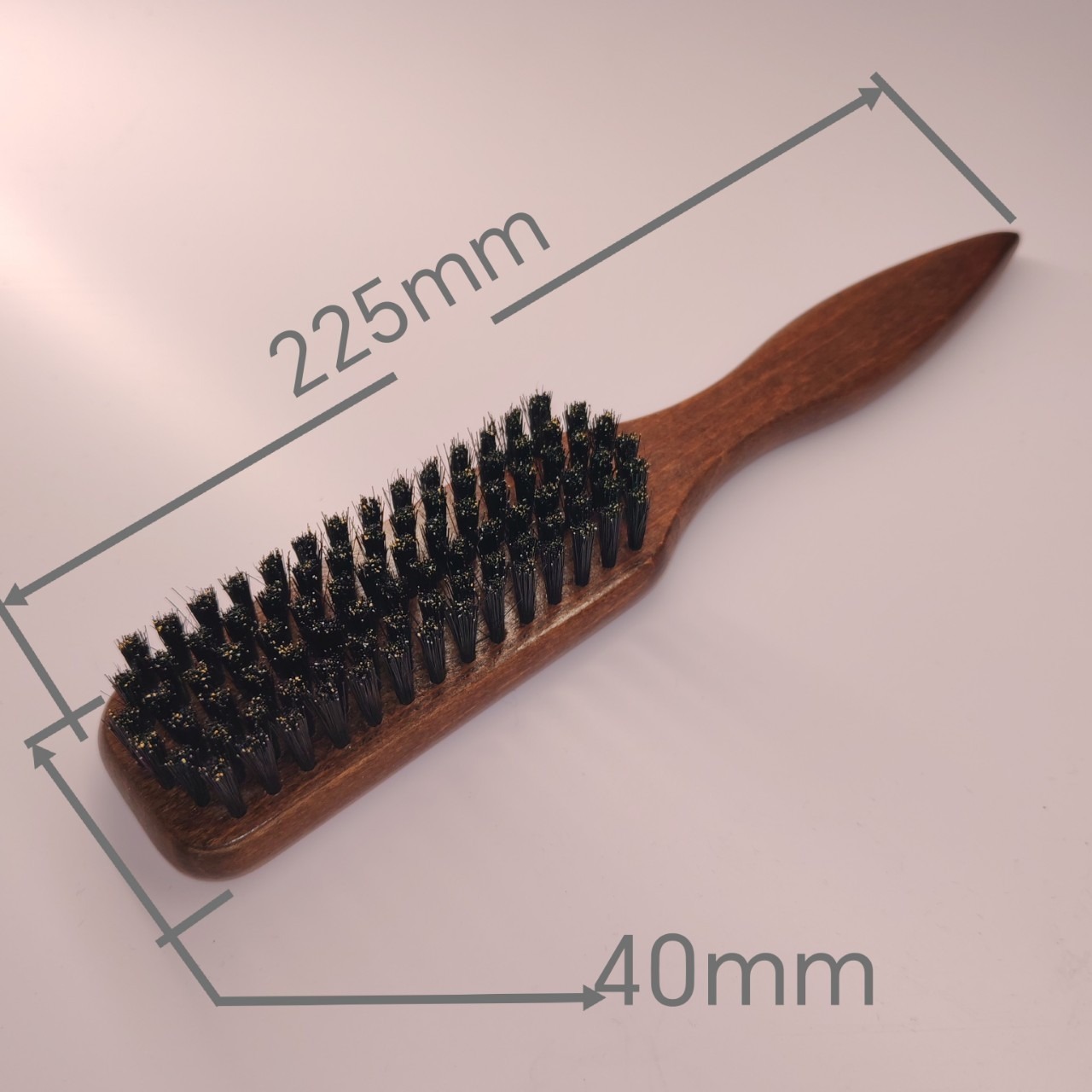 Brown Beard Brush Men's Facial Cleansing Brush Long-Handled Solid Wood Brush Comb Beard Comb Boar Bristle Shaving Brush