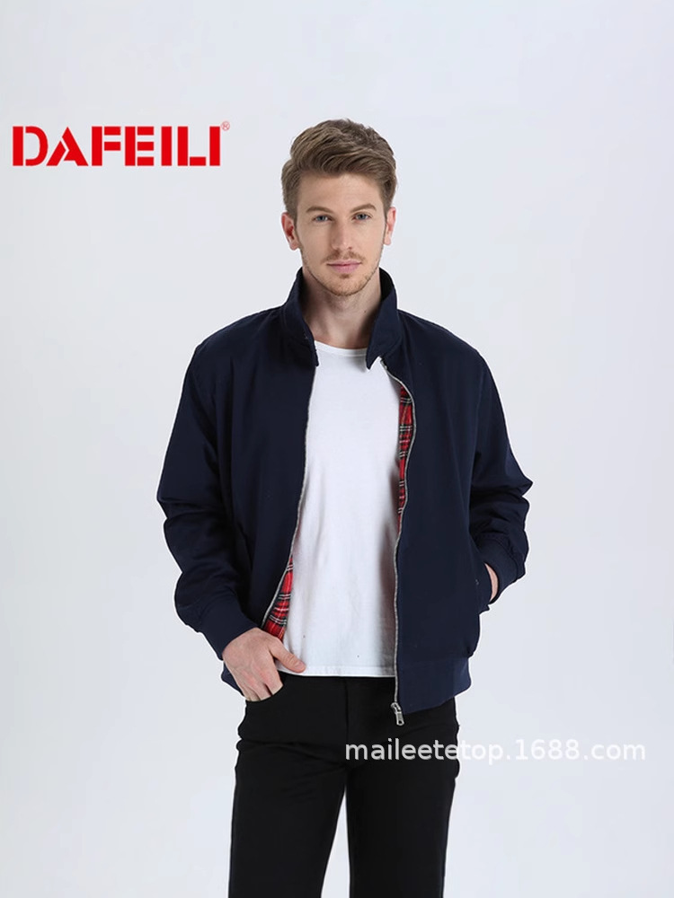European Men's Fashion Brand Stand Collar Stylish Couple Slim Fit Jacket Casual Outerwear Pilot Jacket