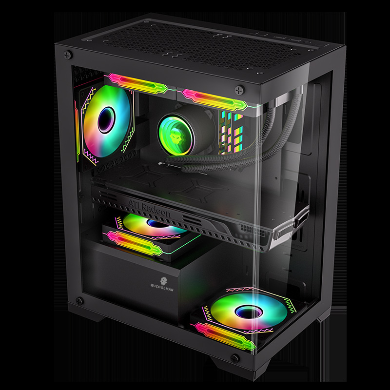 Play Jia prism mini desktop glass side transparent Game e-sports MATX computer case