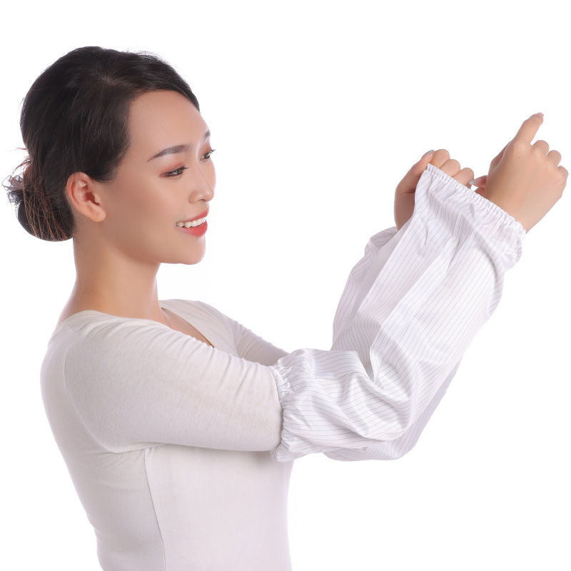 Anti-Static Striped Sleeves for Cleanroom Use, Dust-Free Protection for Men and Women in Electronic Factories, Blue Cross-Border