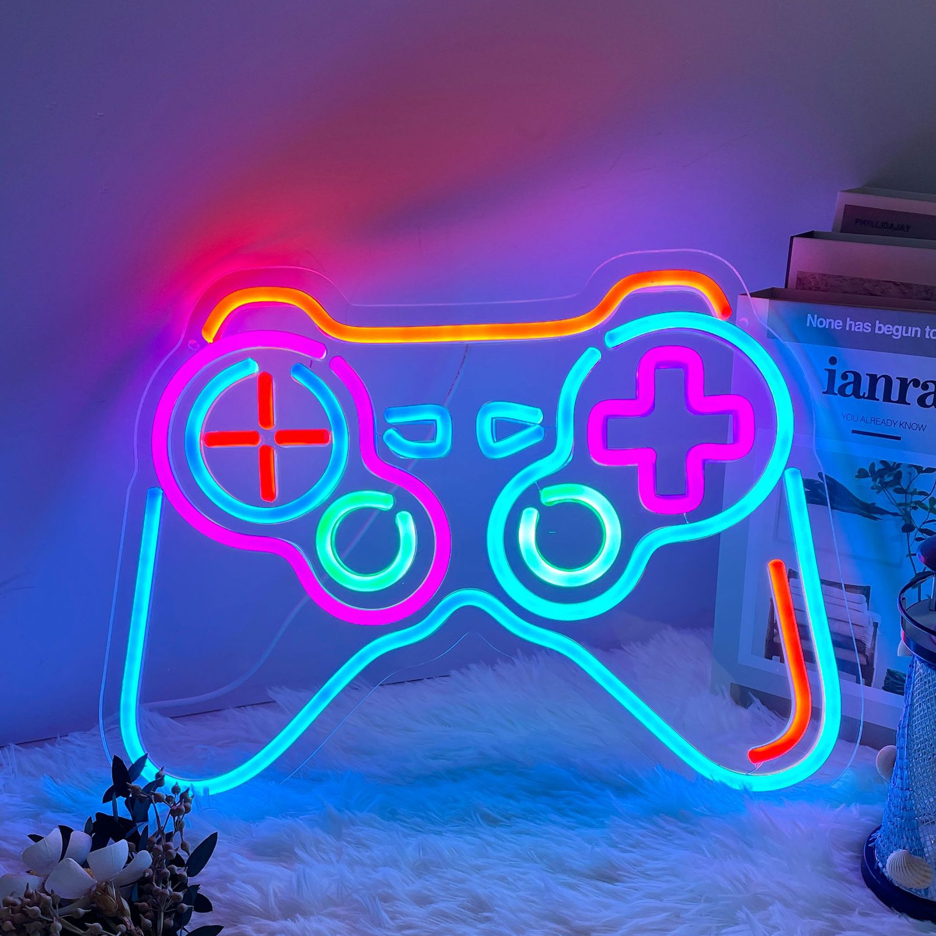 USB Amazon E-Sports Room Decoration Video Game Shape Light Sign Handle Shape Neon Light Game Console Led Ambient Light