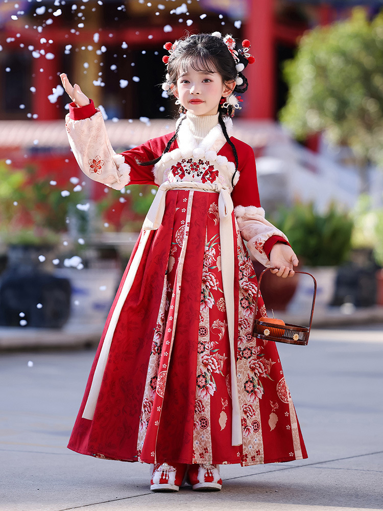 Children's Ancient Costume Hanfu Dress Set Winter 2026 New Style Chinese Style Cloak Girls' Princess Dress Ancient Style Tang Suit