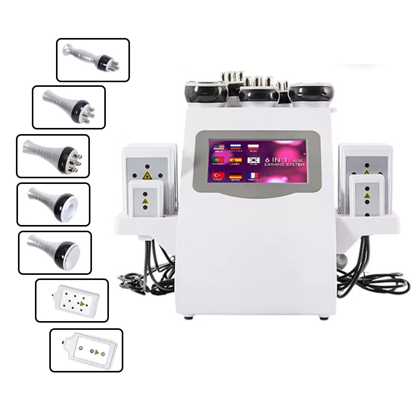 Foreign Trade 40K Cavitation Machine Six-In-One Beauty Instrument Multi-Functional Negative Pressure Scraping Massage Slimming Instrument Body Beauty Instrument