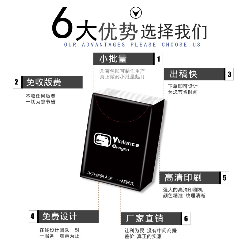 Advertising tissue customized printed logo small bag handkerchief paper customized napkin customized enterprise promotional facial tissue customized