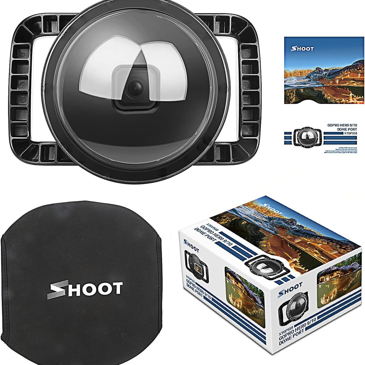 Diving mask for Gopro camera Hero10/9 spherical waterproof mirror water mirror underwater photography fish eye mask