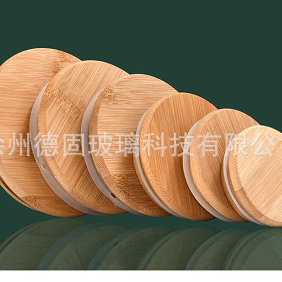 Factory Wholesale In-Stock Handmade Wax Container Candle Holder Cup Lid Bamboo Wood Candle Cup Bamboo Wood Lid with Silicone Ring Sealing Lid