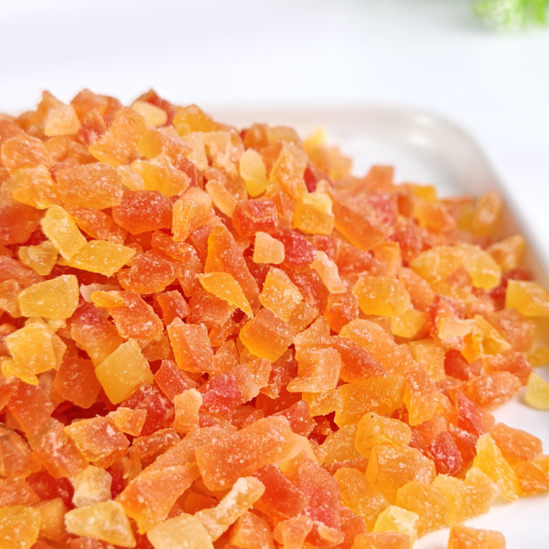 Candied Papaya Cubes, Preserved Papaya Fruit Pieces, Baking Filling, Flower and Fruit Tea, Fruit Cubes, Fruit Porridge Ingredients Manufacturer
