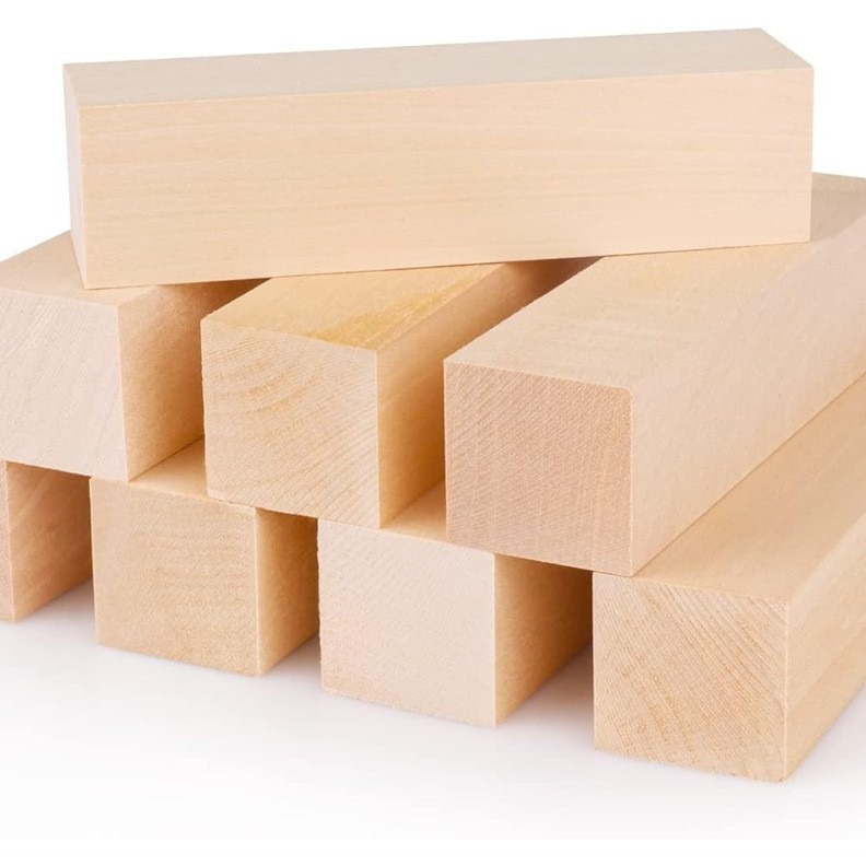 Cross-border exclusive for basswood square basswood strips basswood block DIY material specifications Wood square solid wood carving square wood wholesale