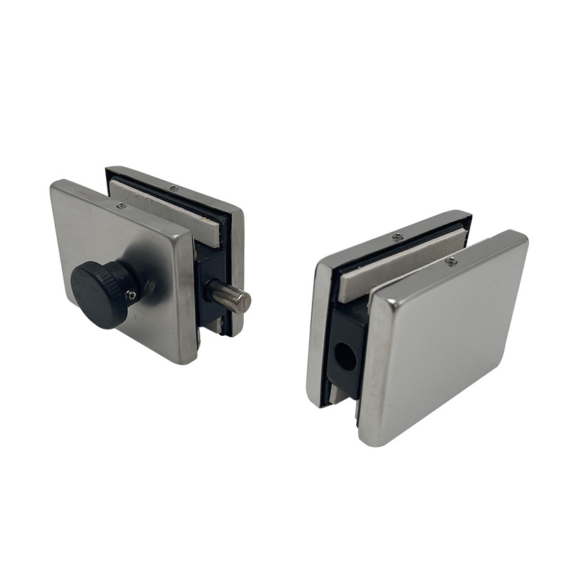 Hole-Free Glass Door Lock Double Door Bolt Frameless Door Lock Stainless Steel Door Lock Double Lock Push-Pull Double Door Lock Wholesale