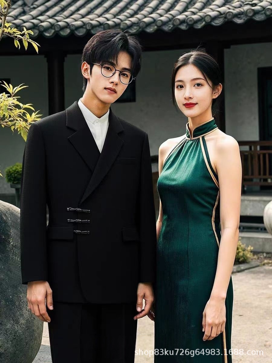 Jinfu Garment Factory Chinese-Style Button-Down Suit Men's Suit Engagement Groom Wedding Suit Chinese-Style中山 Suit