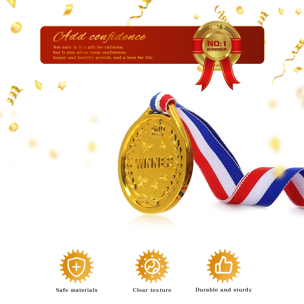 Cross-Border Children's Crown Trophy Medal Kindergarten Competition Award Party Gift Electroplated Gold, Silver and Copper Tag Toy