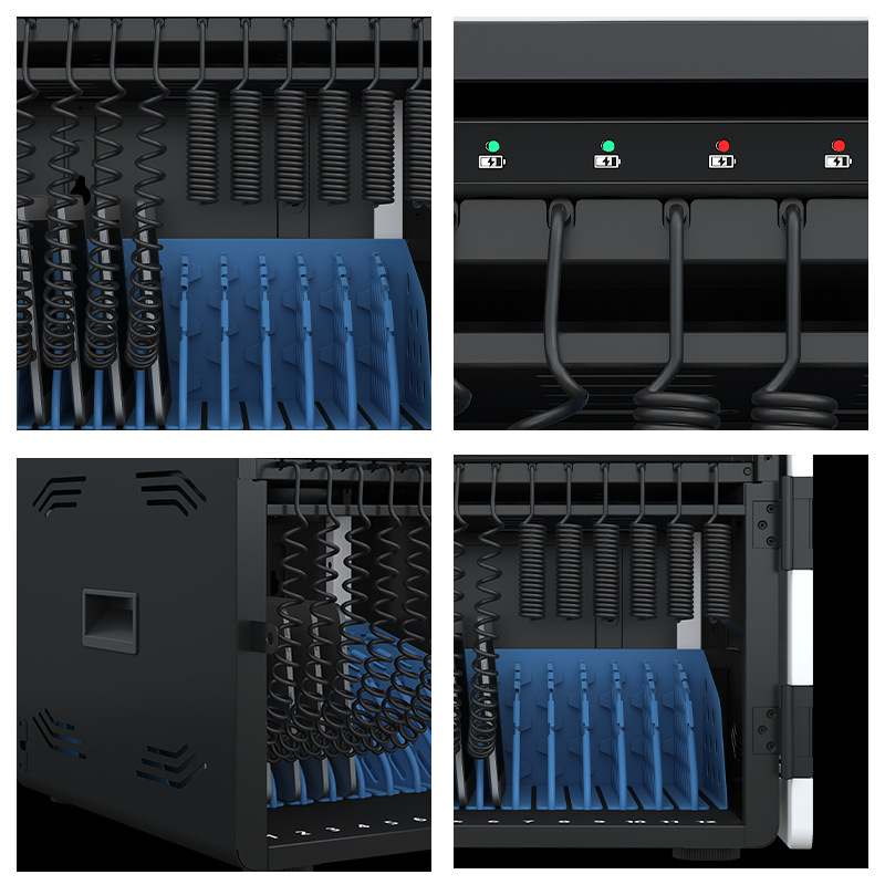 Desktop 12-Slot Tablet Phone Charging Cabinet USB C Laptop Charging Storage Cabinet Wall-Mounted Power Bank