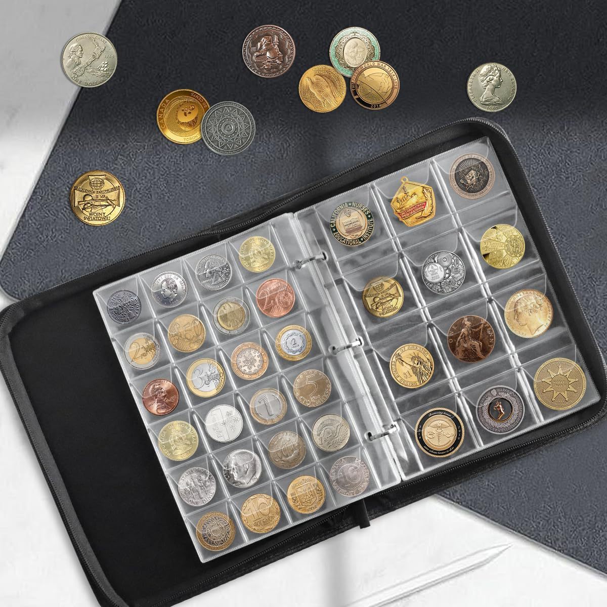 Cross-Border Direct Supply Coin Collection Album 360 Pieces 480 Pieces Large Capacity Ancient Coins Commemorative Coins Binder Storage Album