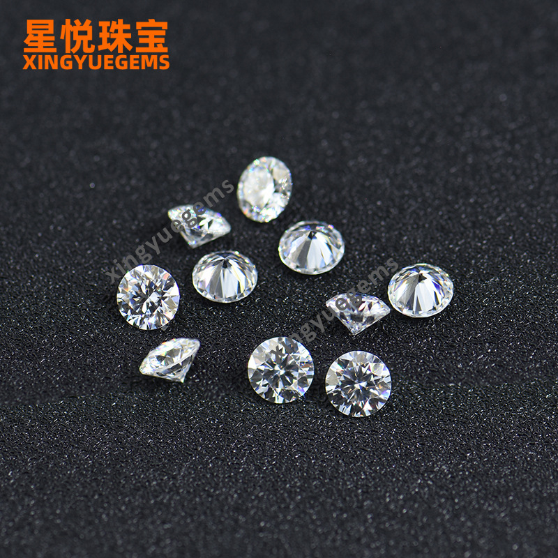 Round Eight Heart and Eight Arrows Mosan Bare Stone 0.7~2.9mm2~9 Points Jewelry Clock Matching Stone Moissanite Stone