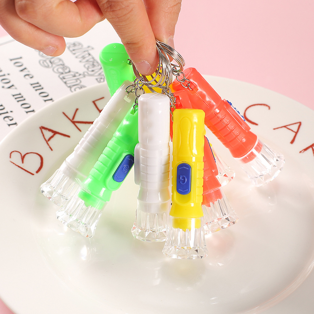 New mini plastic children's small flashlight transparent crystal led household small flashlight Home portable small