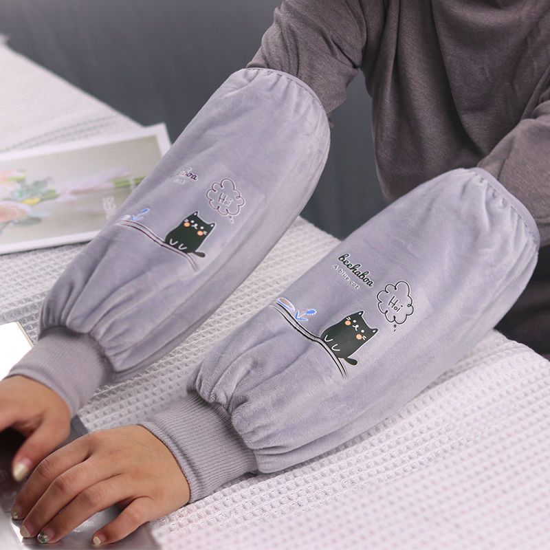 Cute oversleeves long into office work oversleeves student oversleeves plush autumn and winter oversleeves wholesale Women's