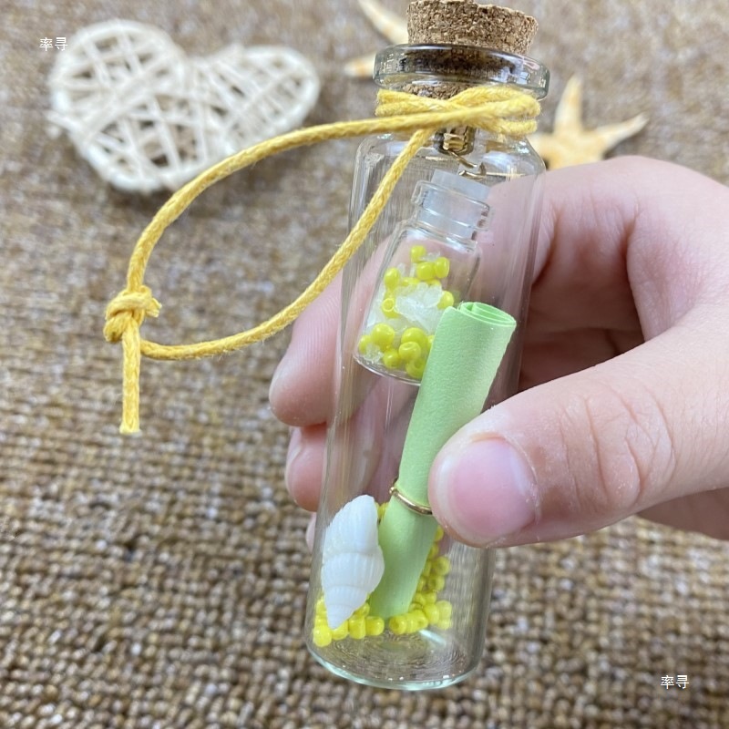 Luminous Wishing Bottle Creative Gift Colored Sand Bottle Transparent Drift Bottle Wishing Small Letter Paper Mini Lucky Glass Bottle