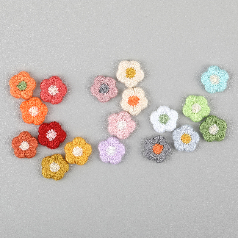 Sweet Mini Plum Blossom Embroidery Applique DIY Handmade Jewelry Accessories Hair Accessories Materials Shoe Flowers Clothing Accessories