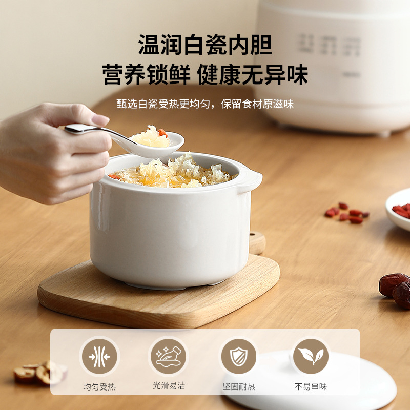 Fully Automatic Electric Stew Pot, Water-Proof Stew Pot, Household Ceramic Water-Proof Bird's Nest Stew, Intelligent Reservation Soup Pot, Health-Preserving Electric Stew Pot