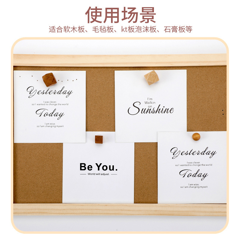 Creative Natural Wood Thumbtacks Solid Wood Cork Board Photo Wall Push Pins Thumb Tacks Kindergarten Art Thumbtacks