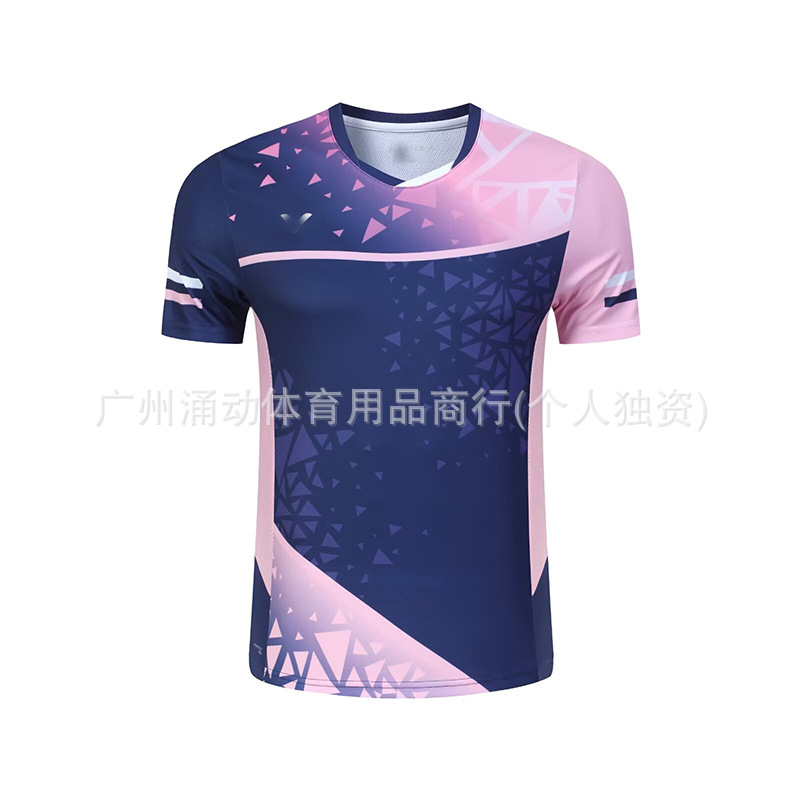 Victory Badminton Uniforms for Men and Women, Same Style Badminton Sportswear, Short-Sleeved Training Team Uniforms, Competition Group Purchase Printing