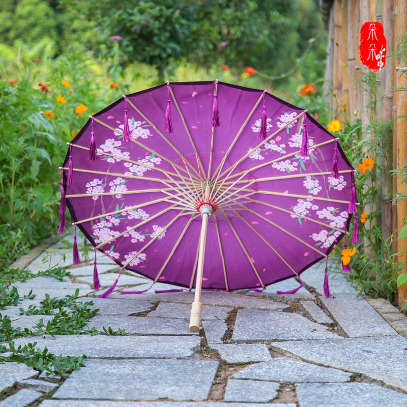 Tassel craft umbrella Chinese antique photography catwalk prop umbrella scenic spot decorative ceiling sunscreen stall umbrella